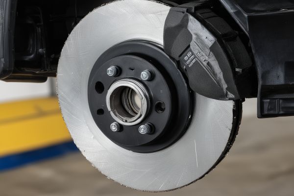 New brake pads after professional installation