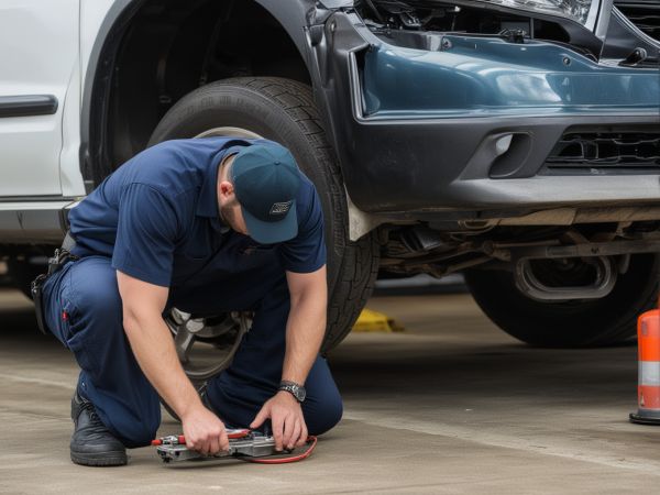 Emergency brake service technician responding to critical brake failure